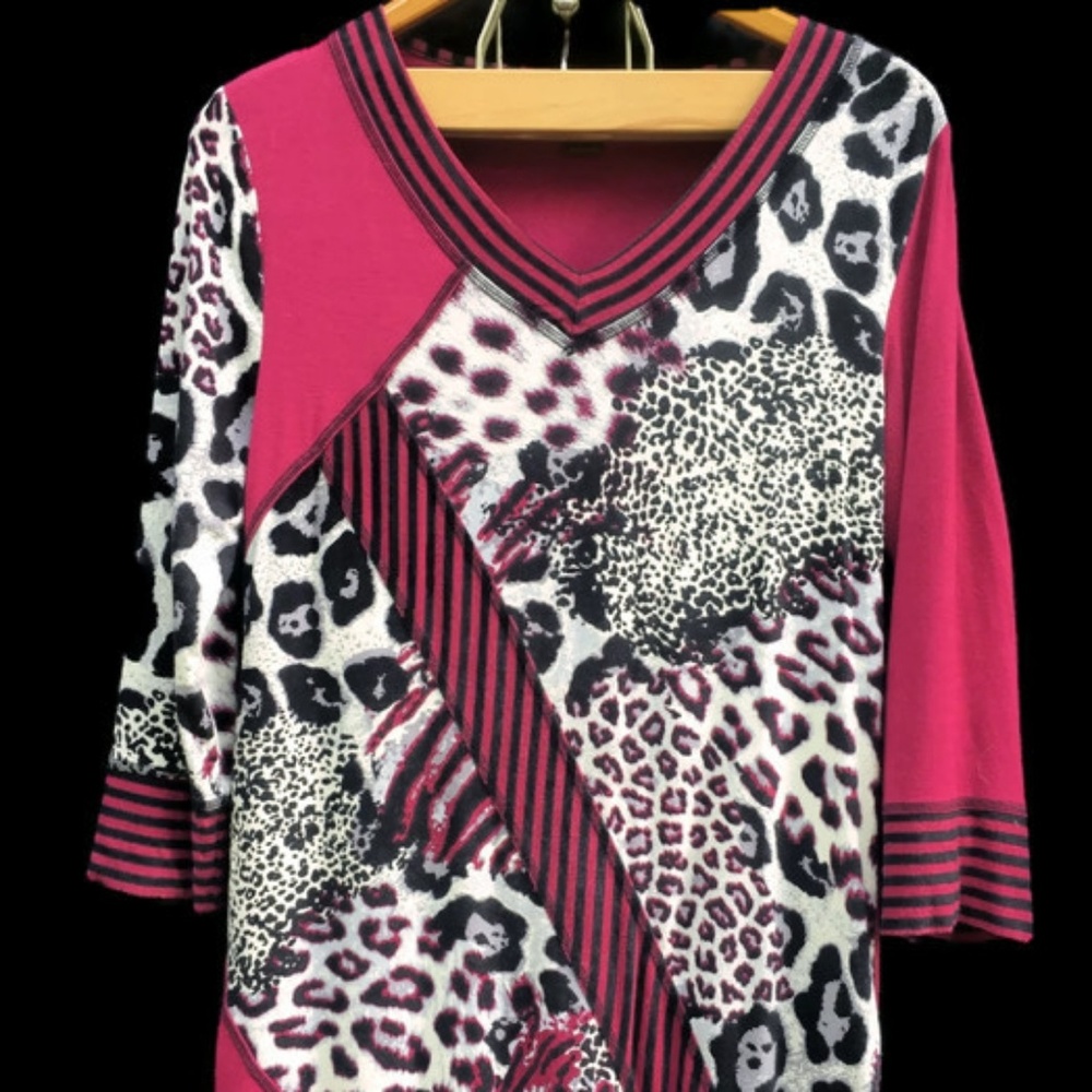 Multiples animal print longsleeve top small